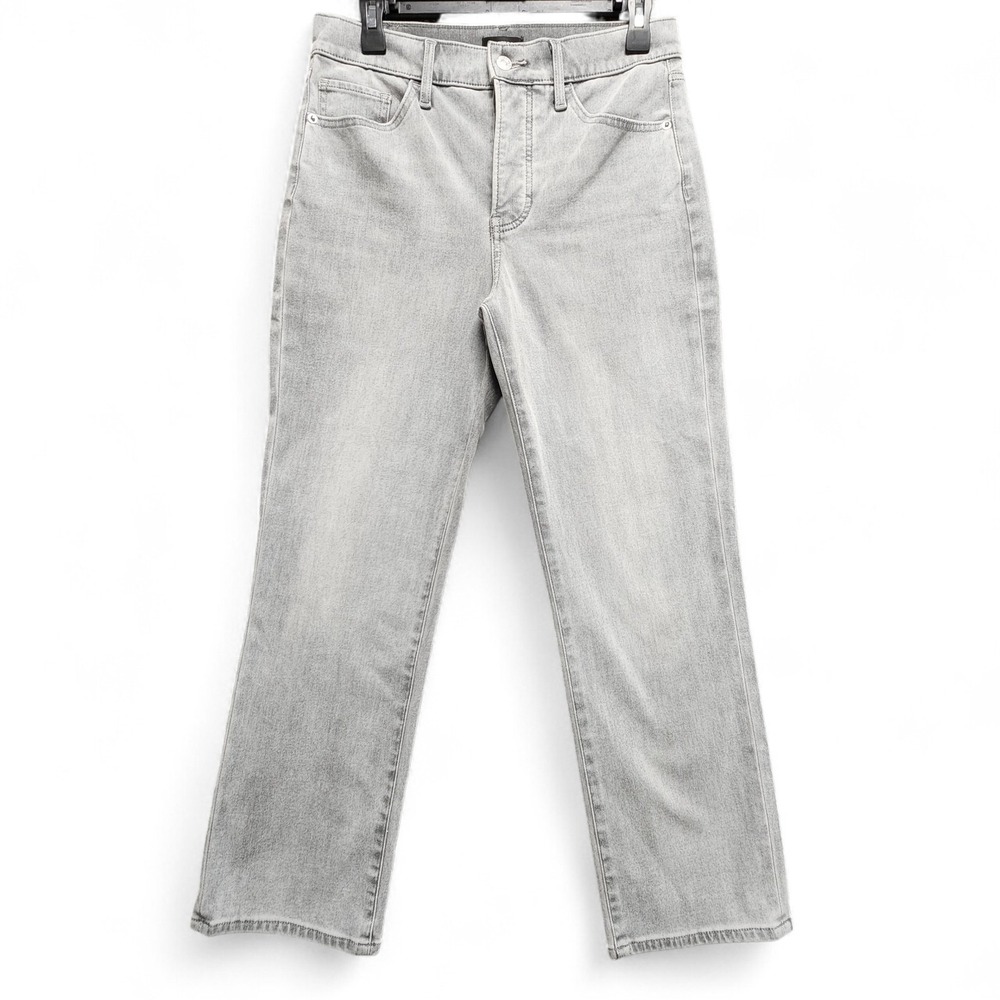 Express Straight Ankle High Rise Jeans Womens 8R Gray Conscious Edit Button Fly‎